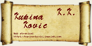 Kupina Ković vizit kartica